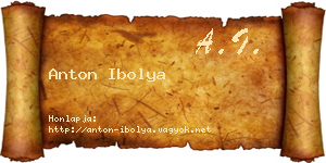 Anton Ibolya névjegykártya